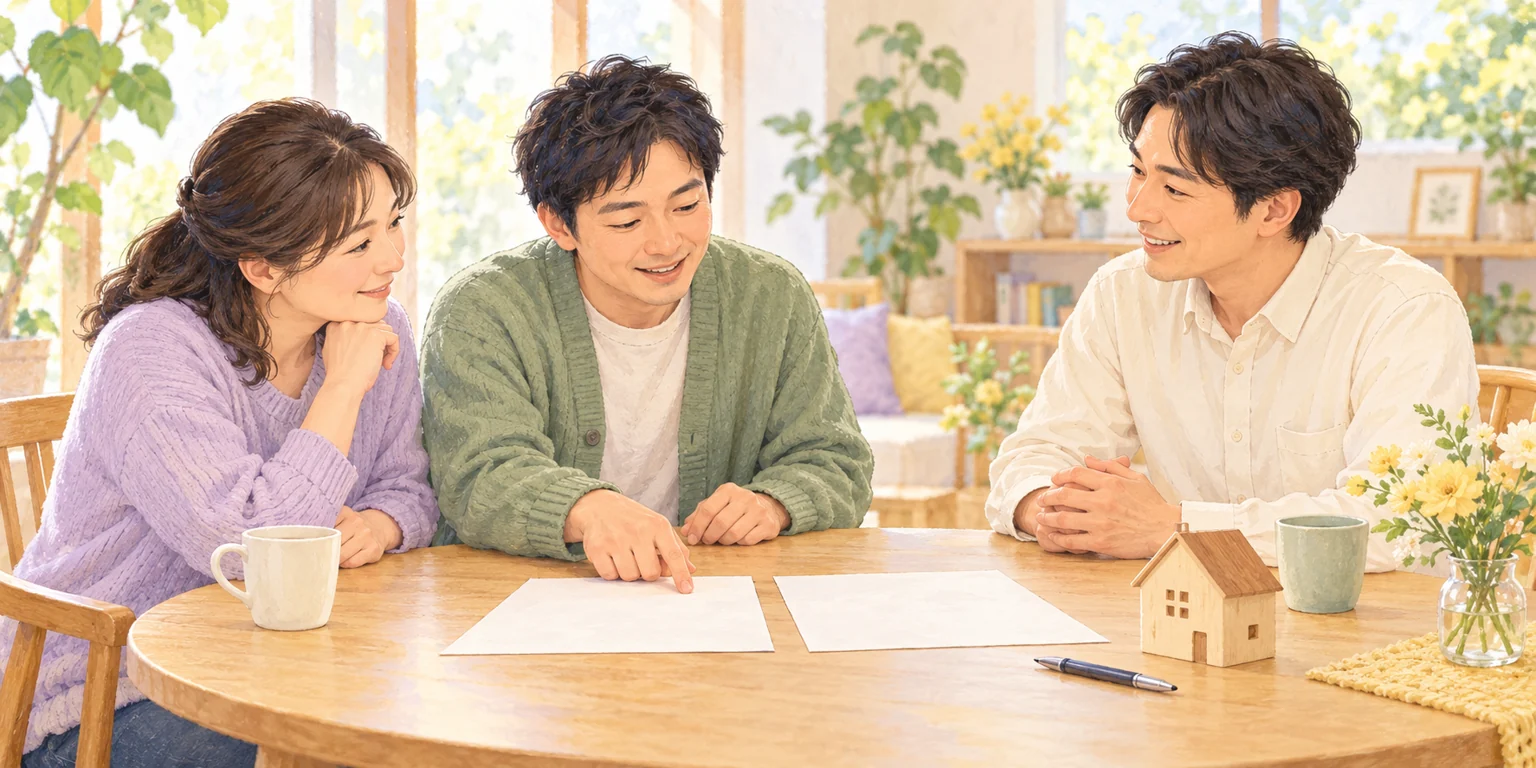 希望する暮らしとホームの比較メモを確認するイメージイラスト